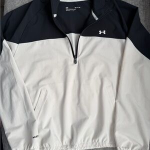Under Armour Storm Technology 1/4-Zip Pullover White and Black Size Small EUC